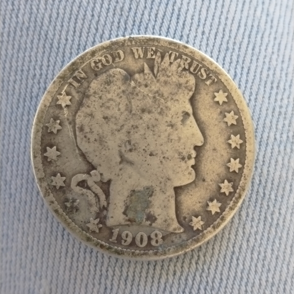 Barber Half Dollar 1908 - Picture 1 of 4
